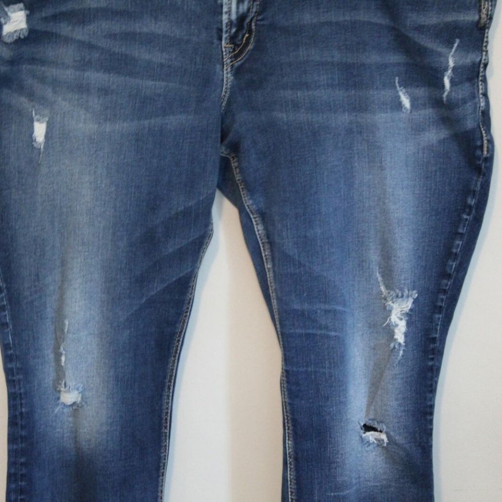 Silver Jeans Boyfriend Fluid Denim Jeans Distressed Women's Plus Size 24 H11531 - Picture 2 of 11